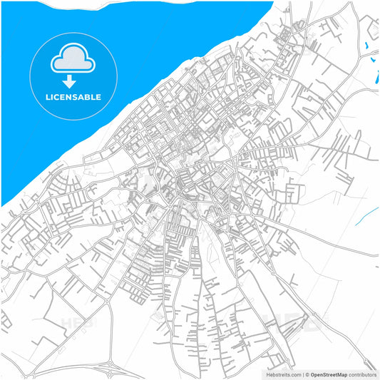 Sanlúcar de Barrameda, Cádiz, Spain, city map with high resolution roads.