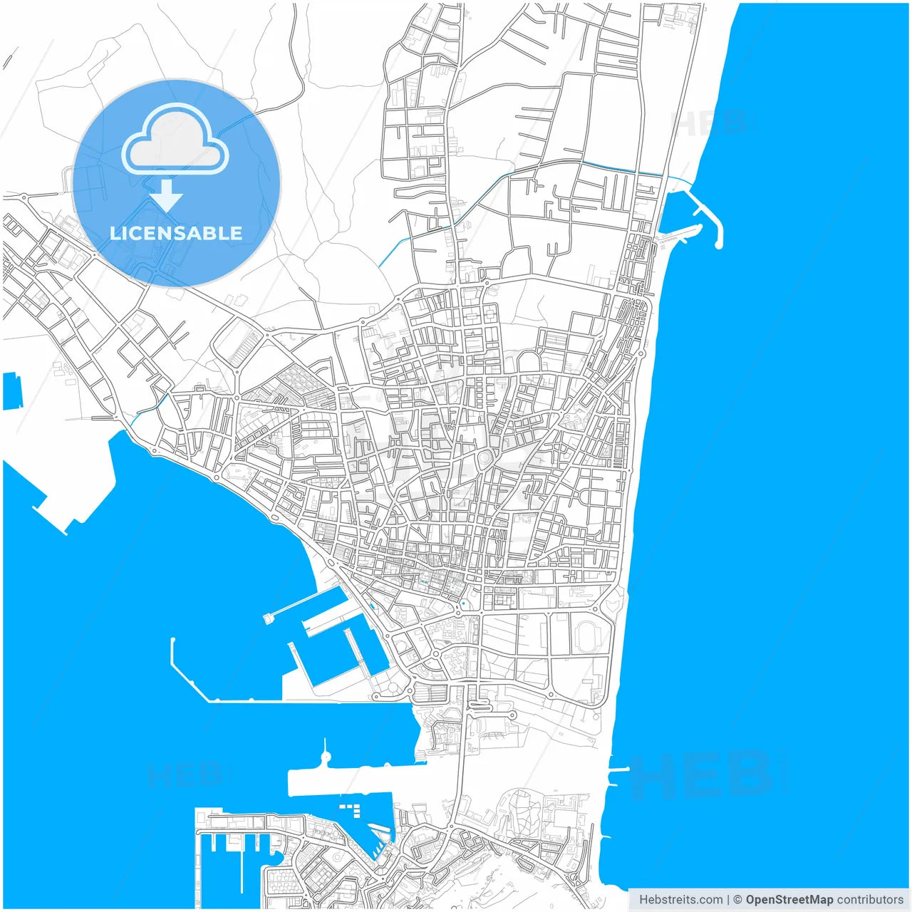 La Línea de la Concepción, Cádiz, Spain, city map with high resolution roads.