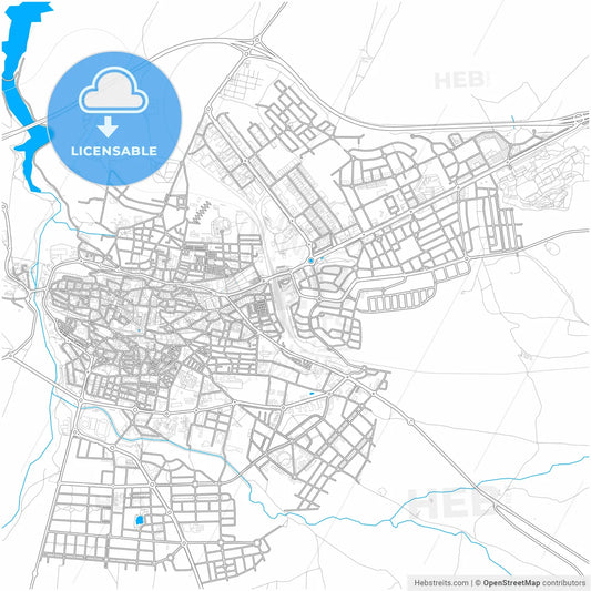 Ávila, Ávila, Spain, city map with high resolution roads.