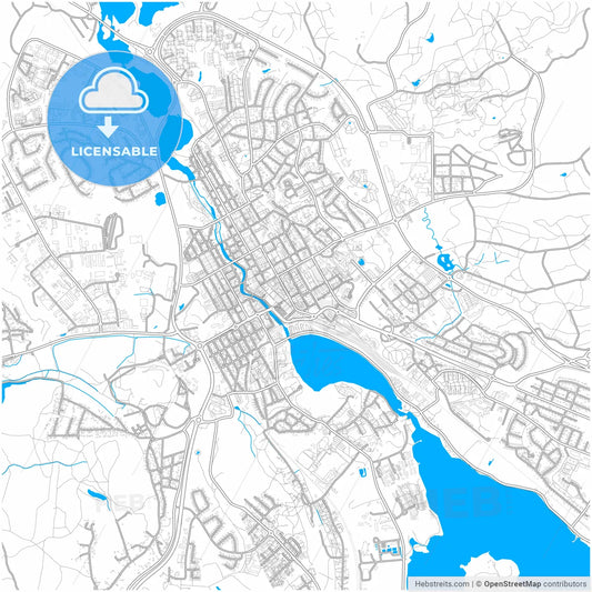 Falun, Sweden, city map with high resolution roads.