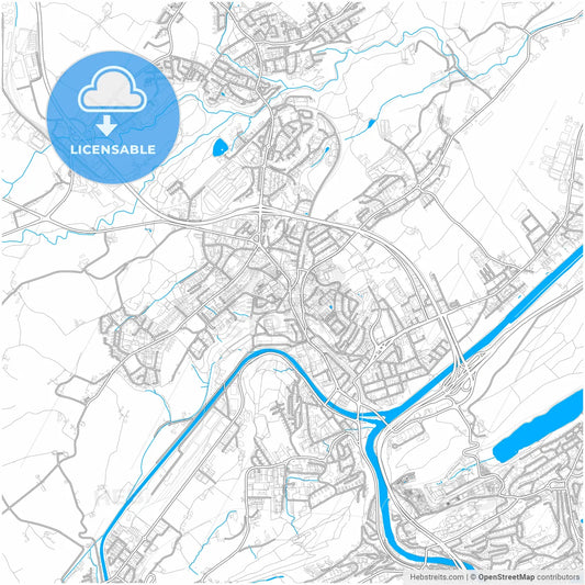 Emmen, Switzerland, city map with high resolution roads.