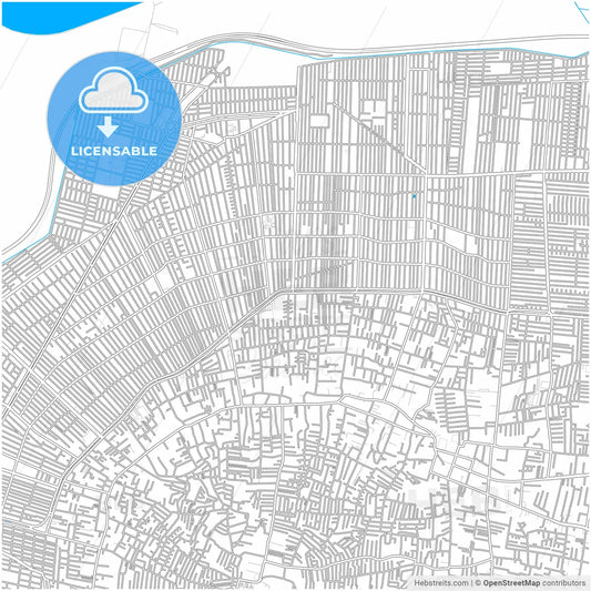 Chimalhuacán, México, Mexico, city map with high resolution roads.