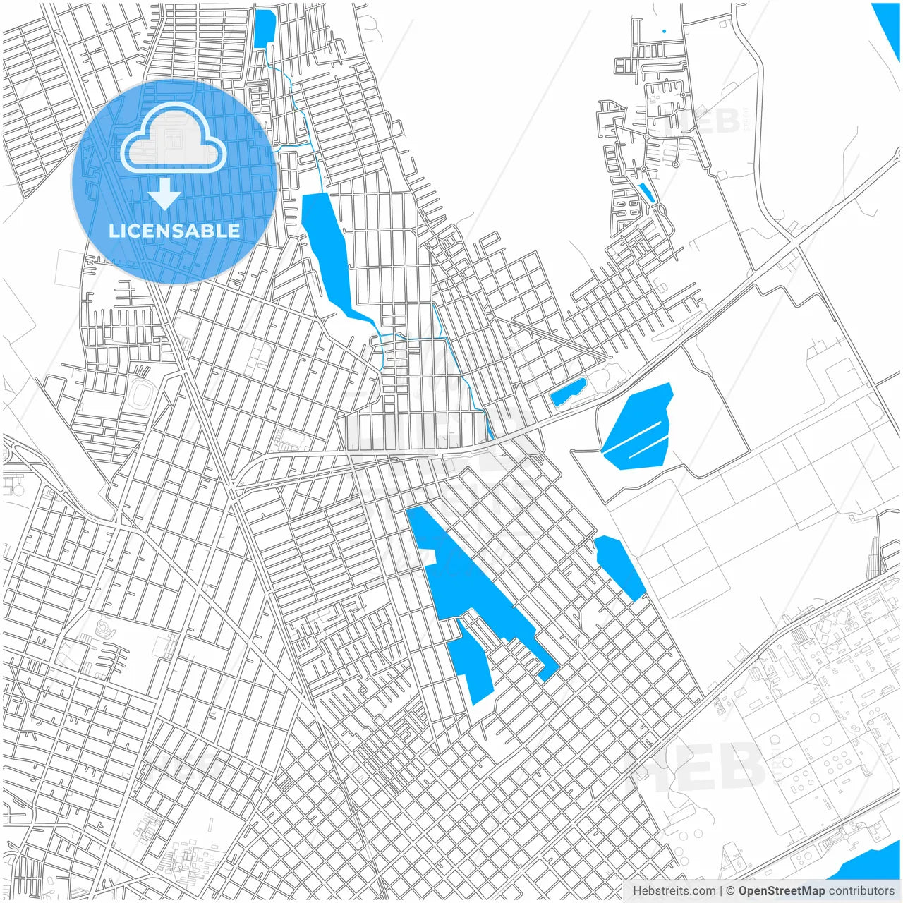 Ciudad Madero, Tamaulipas, Mexico, city map with high resolution roads.