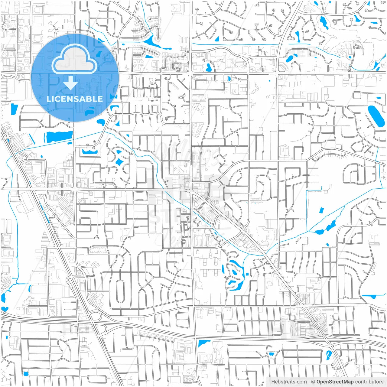 Brooklyn Park, Minnesota, United States, city map with high resolution roads.