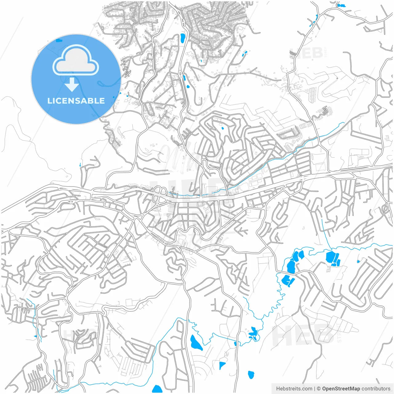 Cotia, Brazil, city map with high resolution roads.
