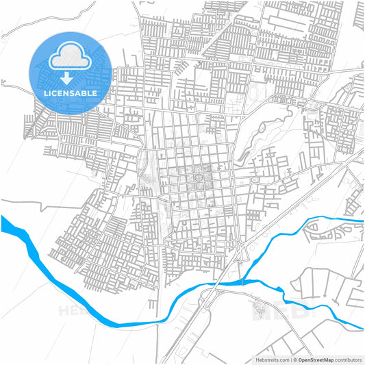 Curico, Chile, city map with high resolution roads.