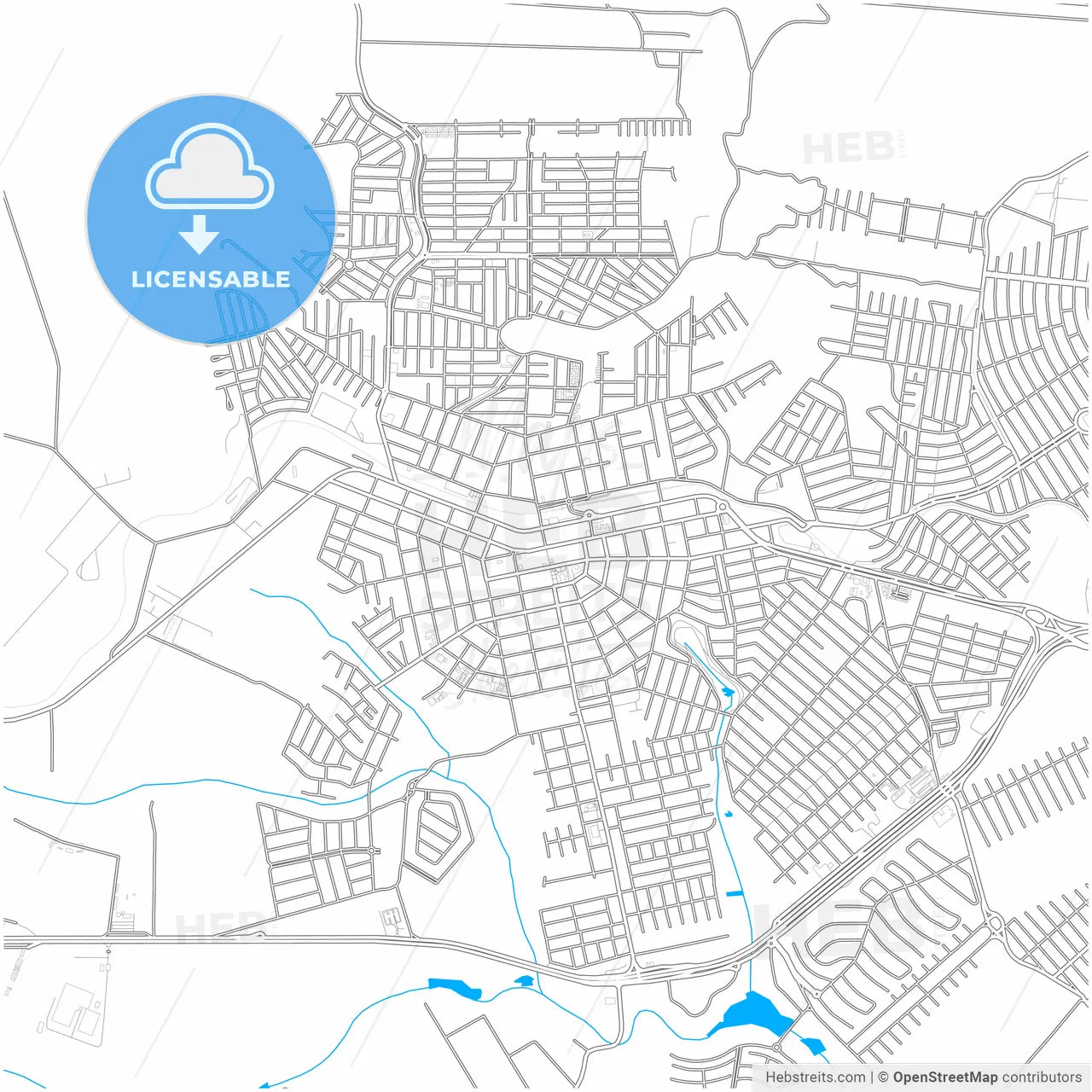 Cambe, Brazil, city map with high resolution roads.