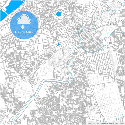 Surat, Gujarat, India, city map with high resolution roads.