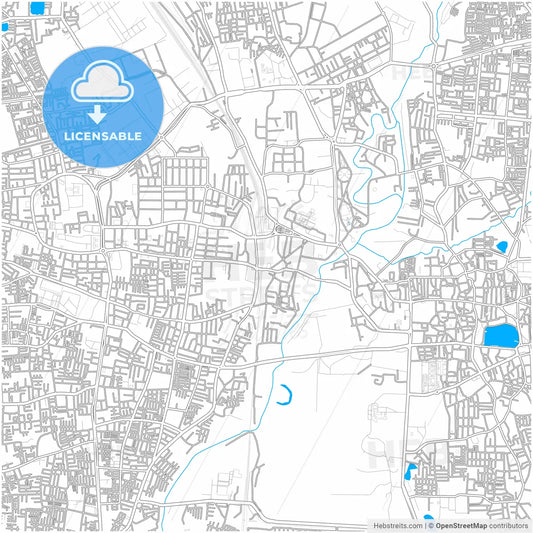 Vadodara, Gujarat, India, city map with high resolution roads.