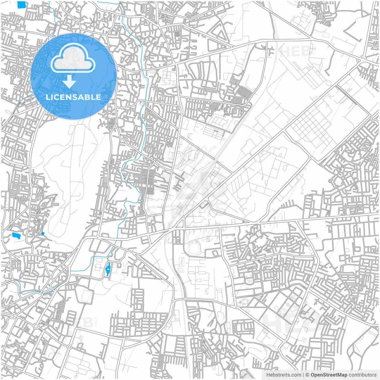Gwalior, Madhya Pradesh, India, city map with high resolution roads.