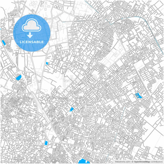 Aligarh, Uttar Pradesh, India, city map with high resolution roads.