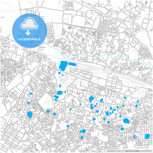 Asansol, West Bengal, India, city map with high resolution roads.