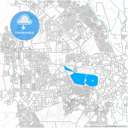 Jamnagar, Gujarat, India, city map with high resolution roads.