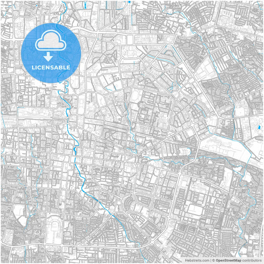 Bandung, West Java, Indonesia, city map with high resolution roads.