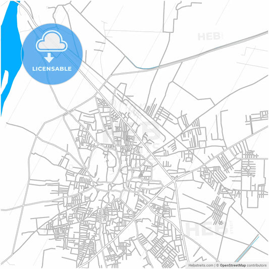 Chiniot, Punjab, Pakistan, city map with high resolution roads.