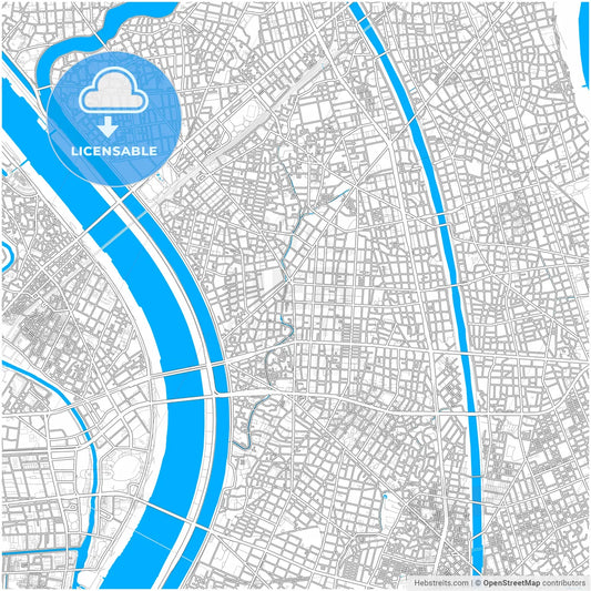 Edogawa, Tokyo, Japan, city map with high resolution roads.
