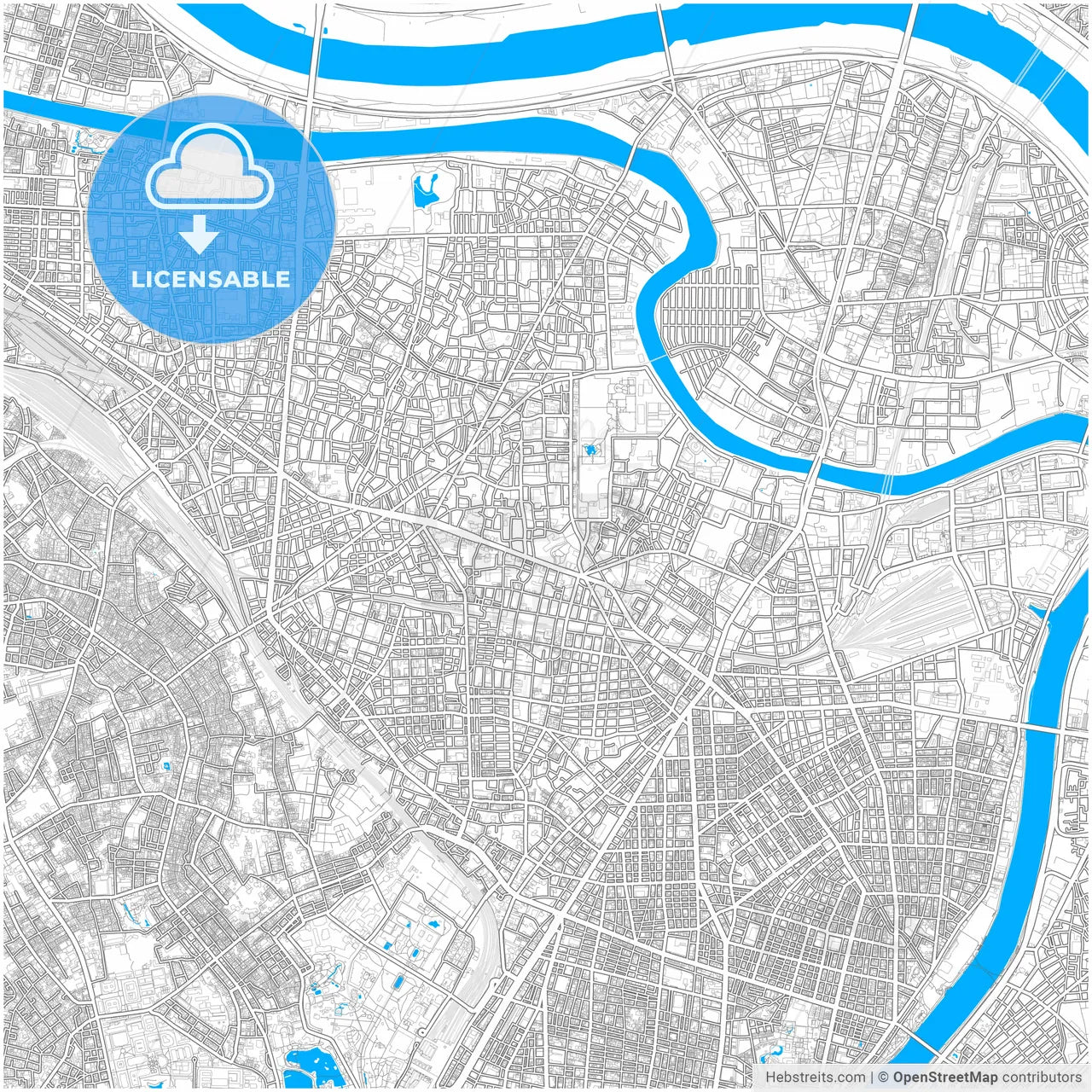 Arakawa, Tokyo, Japan, city map with high resolution roads.