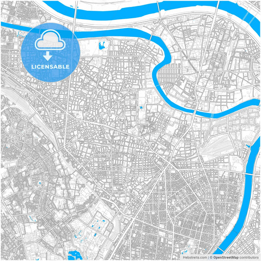 Arakawa, Tokyo, Japan, city map with high resolution roads.