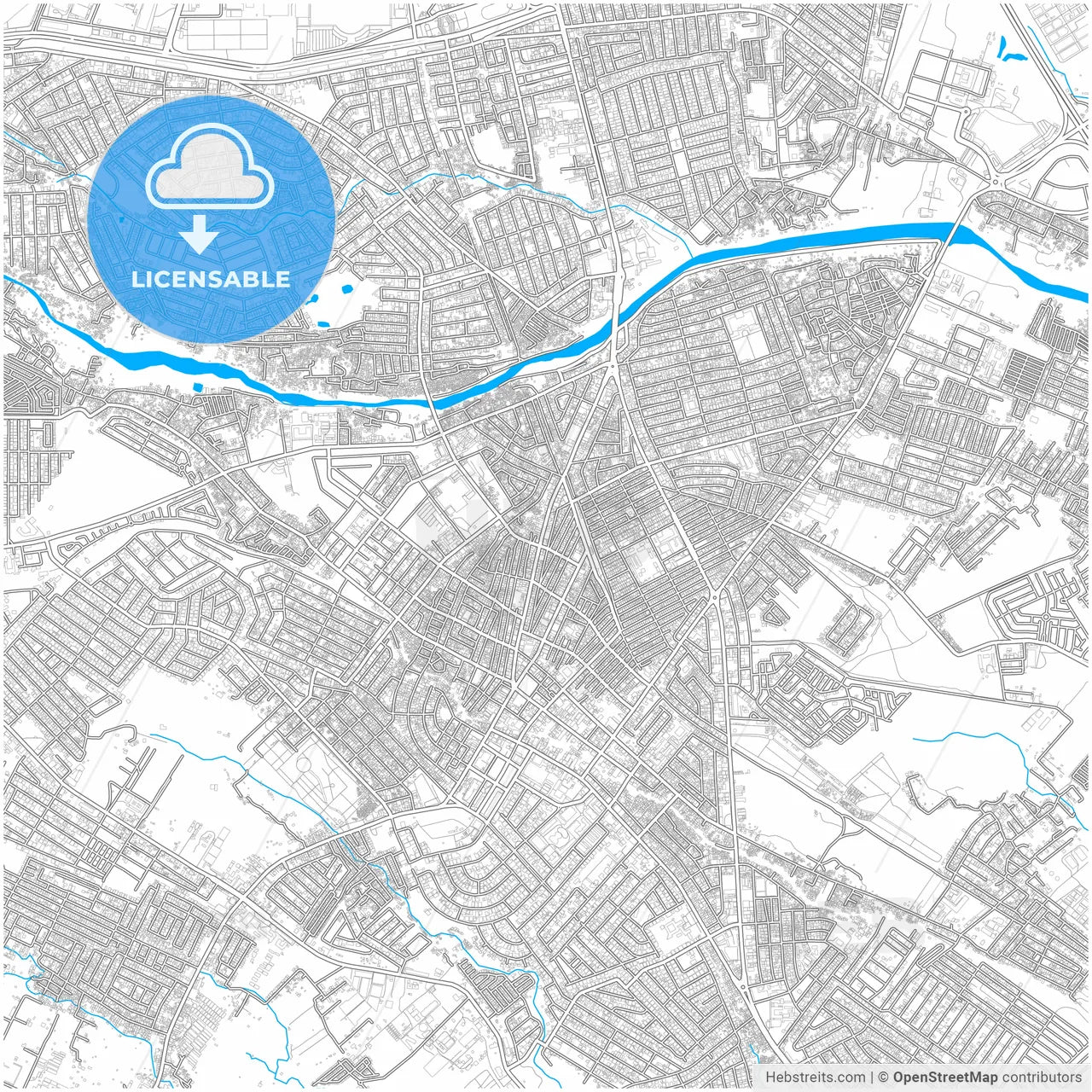 Angeles, Pampanga, Philippines, city map with high resolution roads.