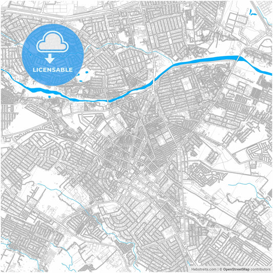 Angeles, Pampanga, Philippines, city map with high resolution roads.