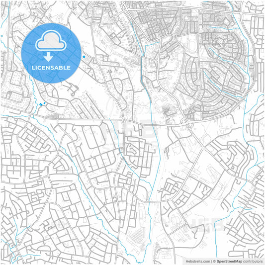 Kumasi, Ghana, city map with high resolution roads.
