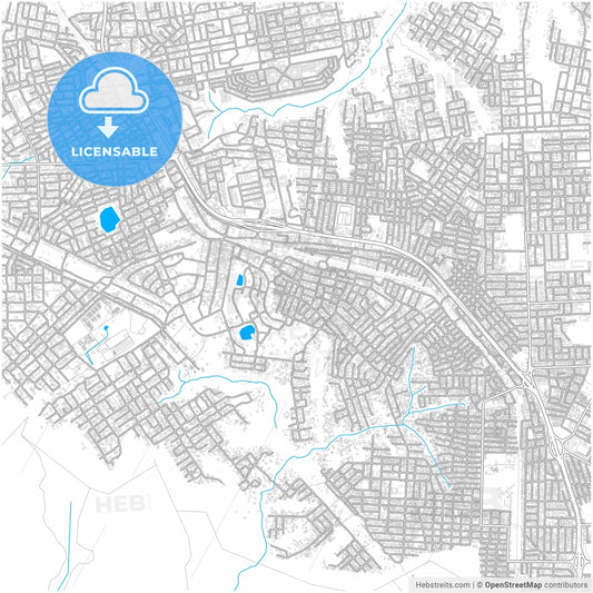 Abobo, Ivory Coast, city map with high resolution roads.