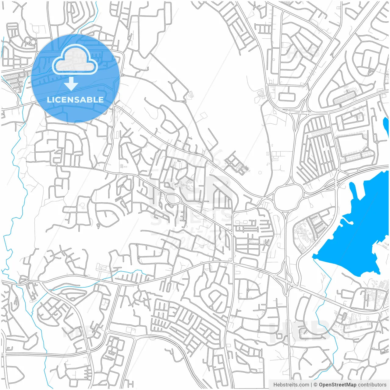 Abuja, Nigeria, city map with high resolution roads.