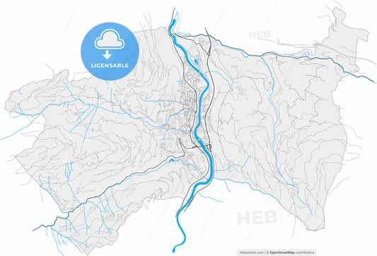 Bischofshofen, Salzburg, Austria, high resolution vector map - Instant download PDF and JPG