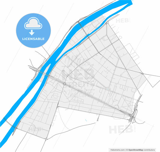 Neuilly-sur-Seine, Hauts-de-Seine, France, high resolution vector map - Instant download PDF and JPG