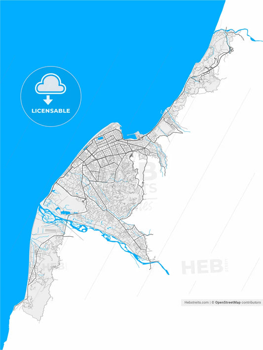 Batumi, Adjara, Georgia, high resolution vector map - Instant download PDF and JPG