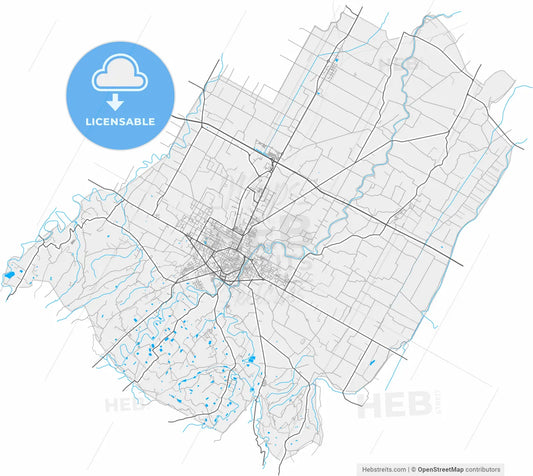 Faenza, Emilia-Romagna, Italy, high resolution vector map - Instant download PDF and JPG