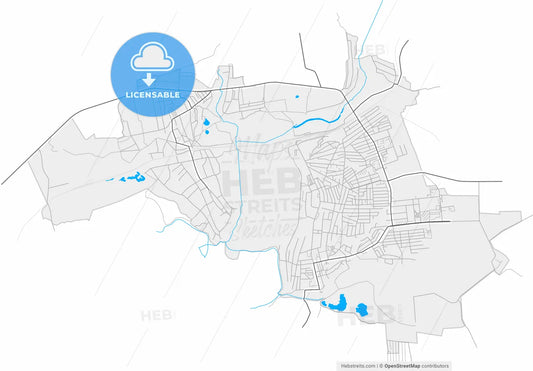 Marhanets, Dnipropetrovsk Oblast, Ukraine, high resolution vector map - Instant download PDF and JPG