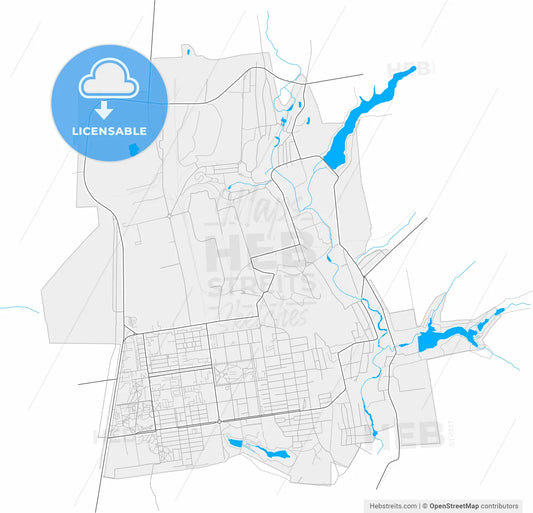 Zhovti Vody, Dnipropetrovsk Oblast, Ukraine, high resolution vector map - Instant download PDF and JPG