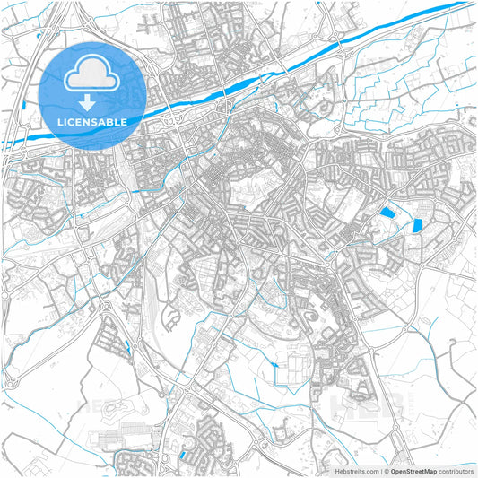 Perpignan, Pyrénées-Orientales, France, city map with high resolution roads.