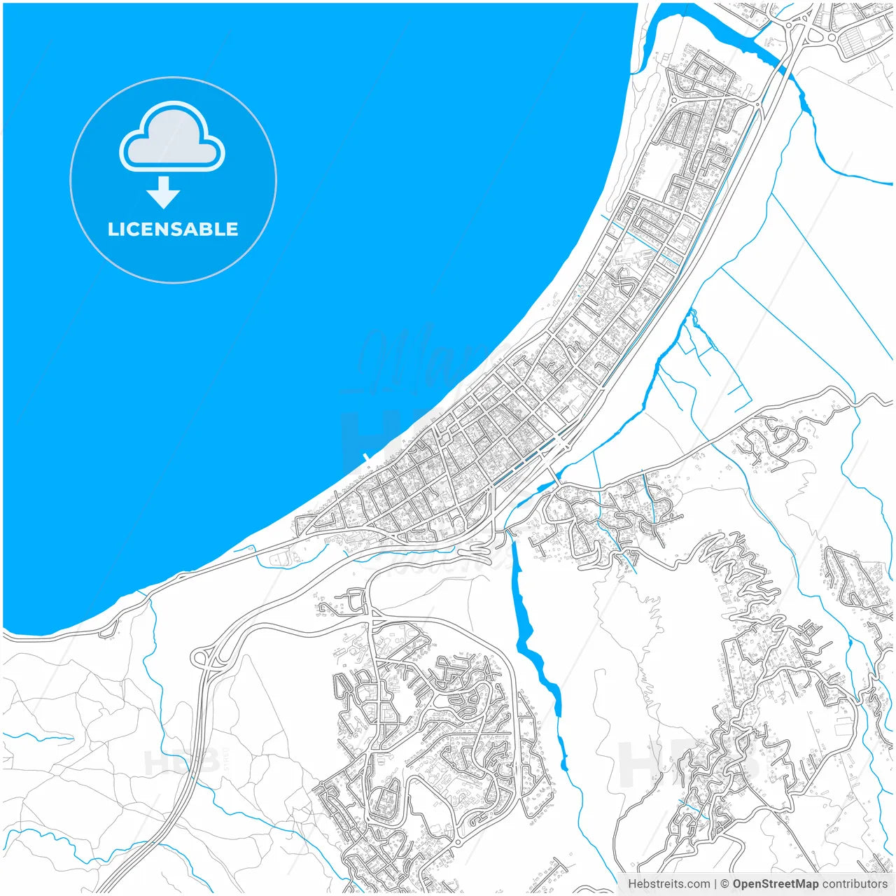 Saint-Paul, Réunion, France, city map with high resolution roads.