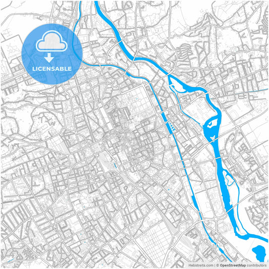 Nancy, Meurthe-et-Moselle, France, city map with high resolution roads.