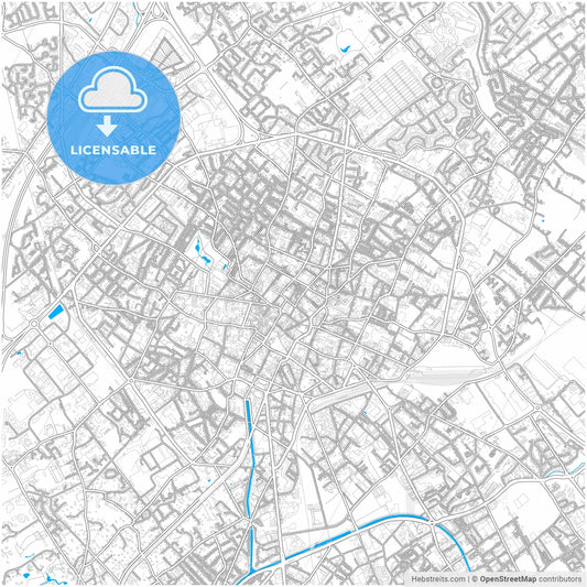 Tourcoing, Nord, France, city map with high resolution roads.