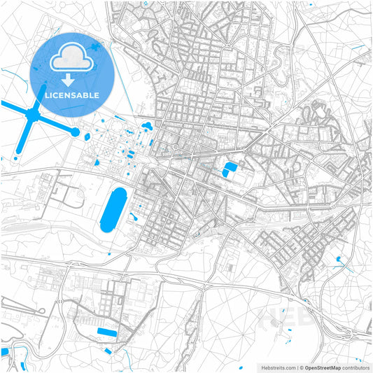 Versailles, Yvelines, France, city map with high resolution roads.