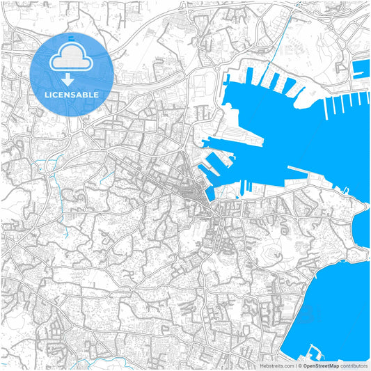 La Seyne-sur-Mer, Var, France, city map with high resolution roads.