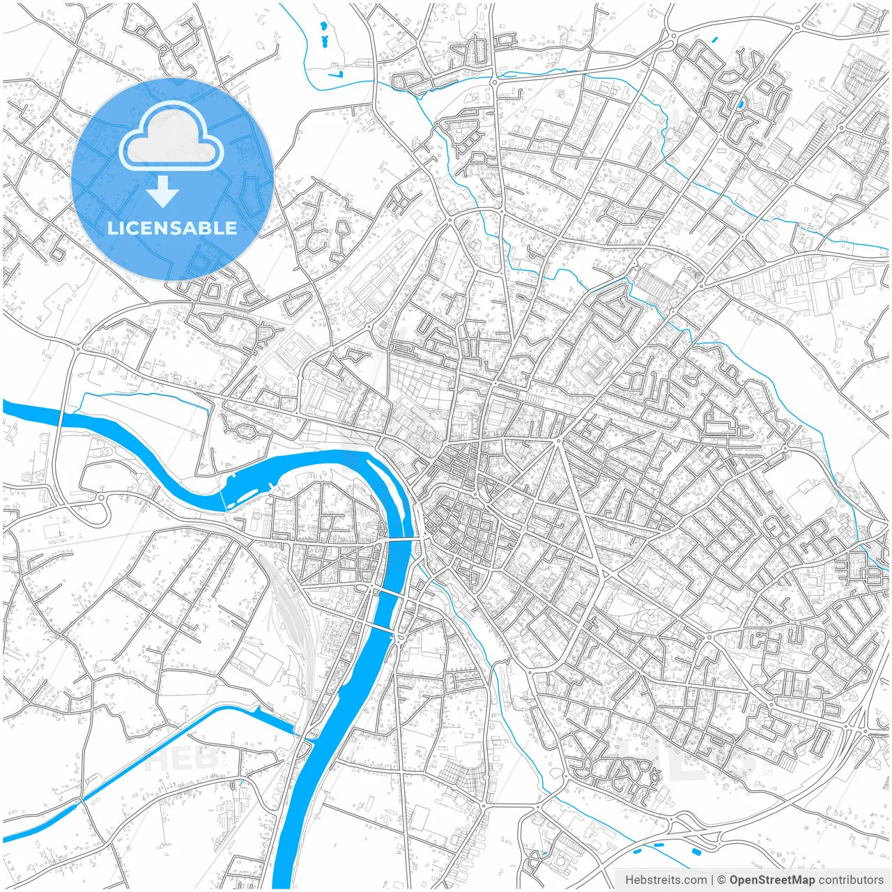 Montauban, Tarn-et-Garonne, France, city map with high resolution roads.
