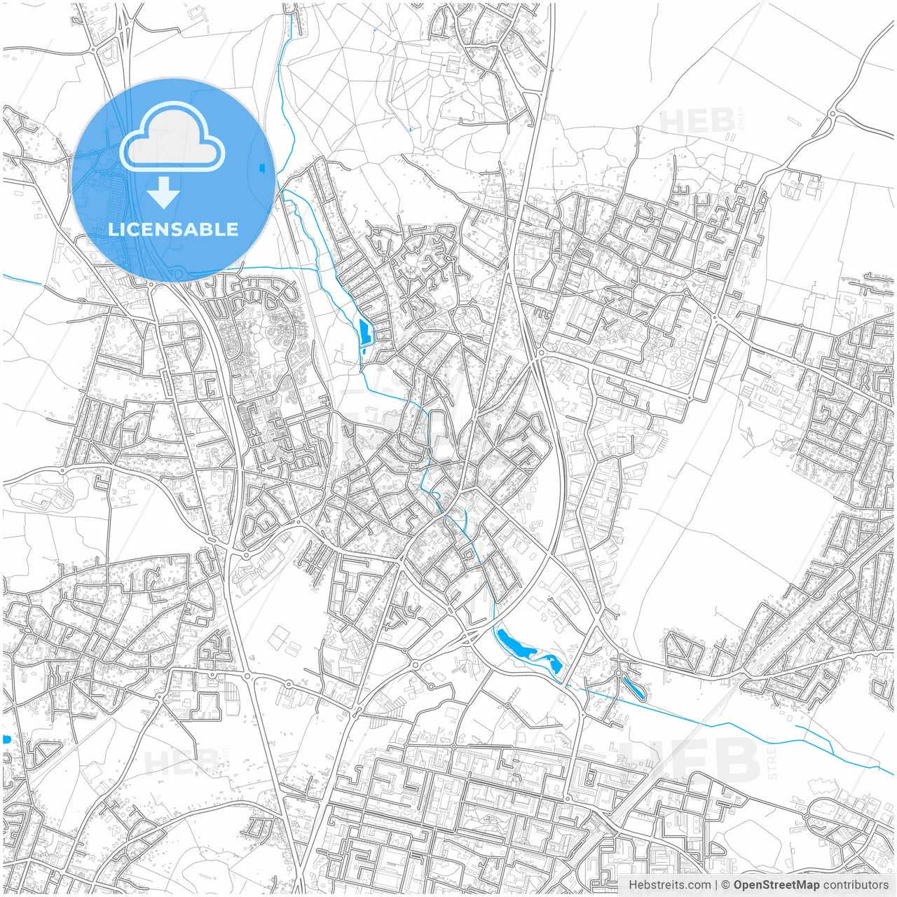 Sarcelles, Val-d Oise, France, city map with high resolution roads.