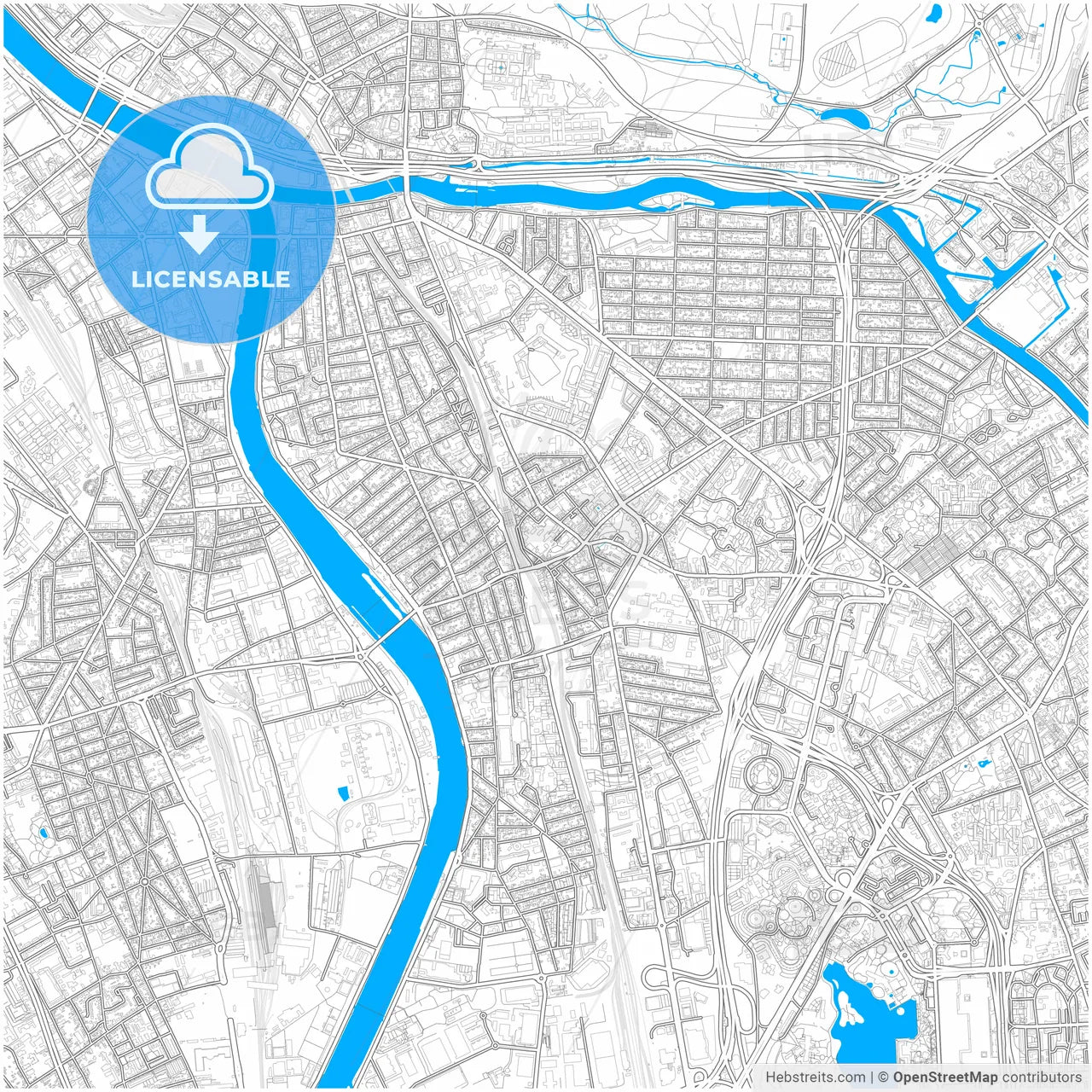 Maisons-Alfort, France, city map with high resolution roads.