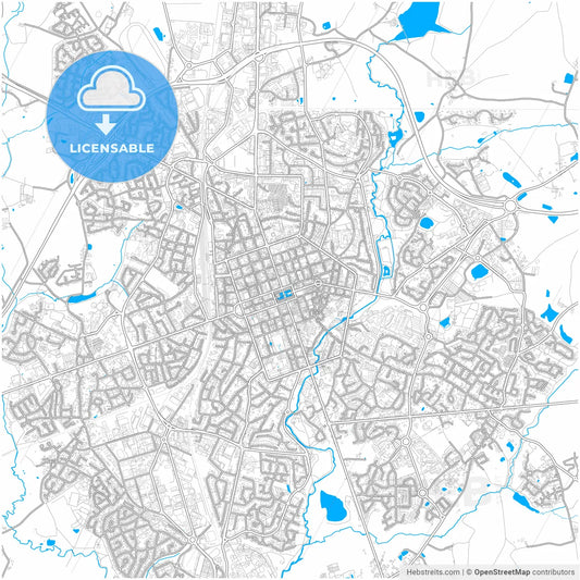 La Roche-sur-Yon, France, city map with high resolution roads.