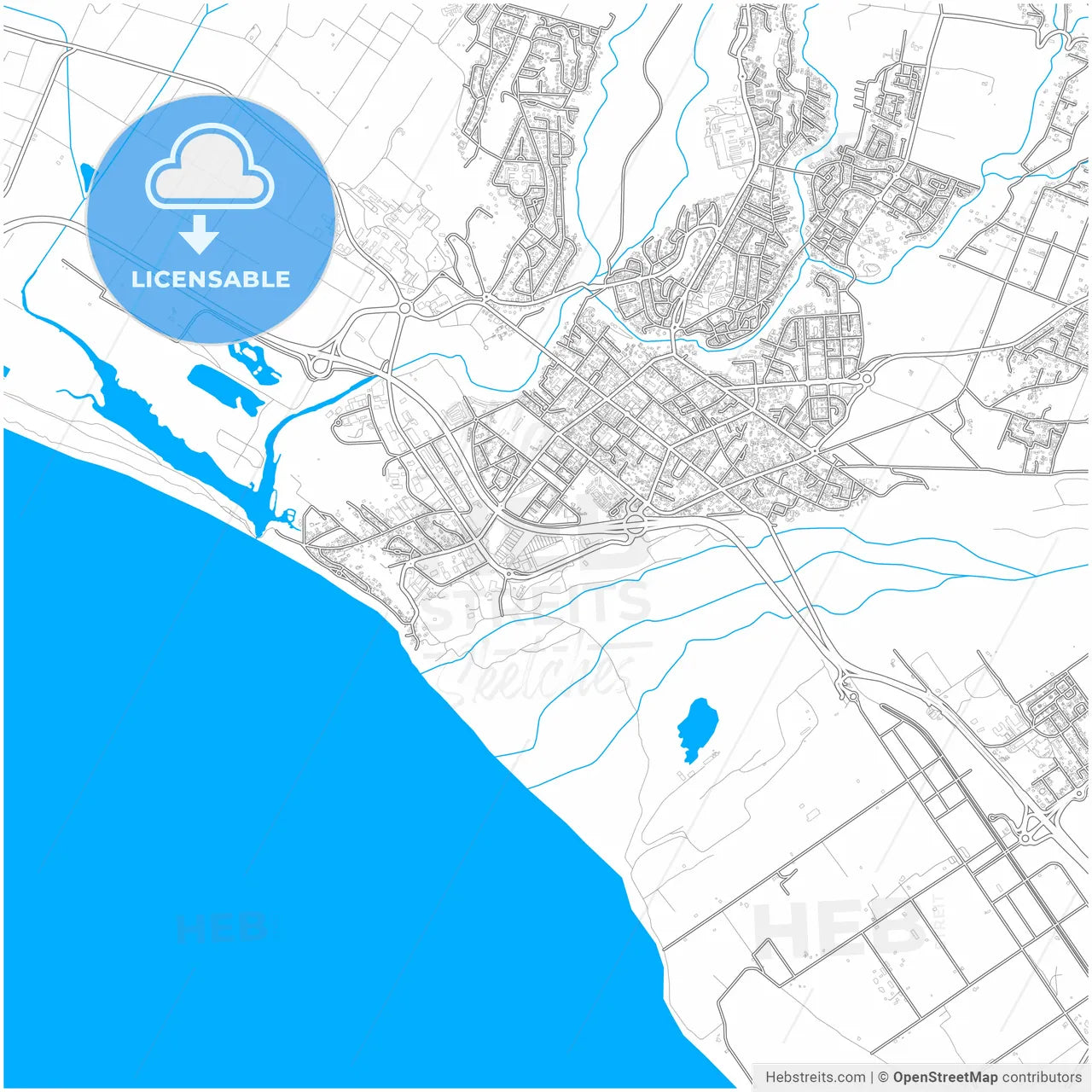 Saint-Louis, Réunion, France, city map with high resolution roads.