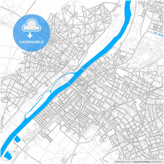 Sartrouville, Yvelines, France, city map with high resolution roads.