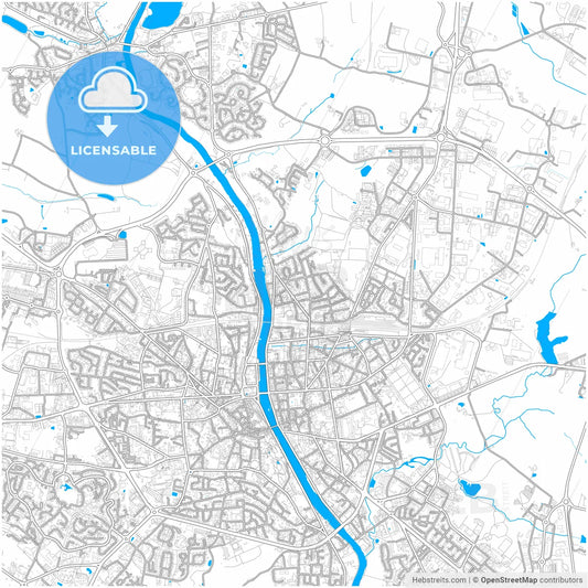 Laval, Mayenne, France, city map with high resolution roads.