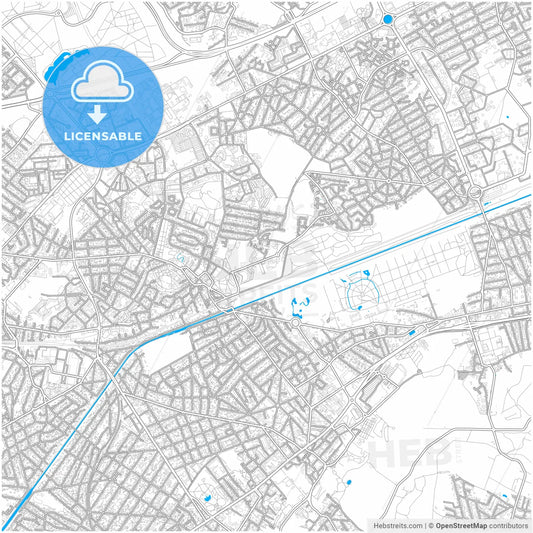 Sevran, Seine-Saint-Denis, France, city map with high resolution roads.
