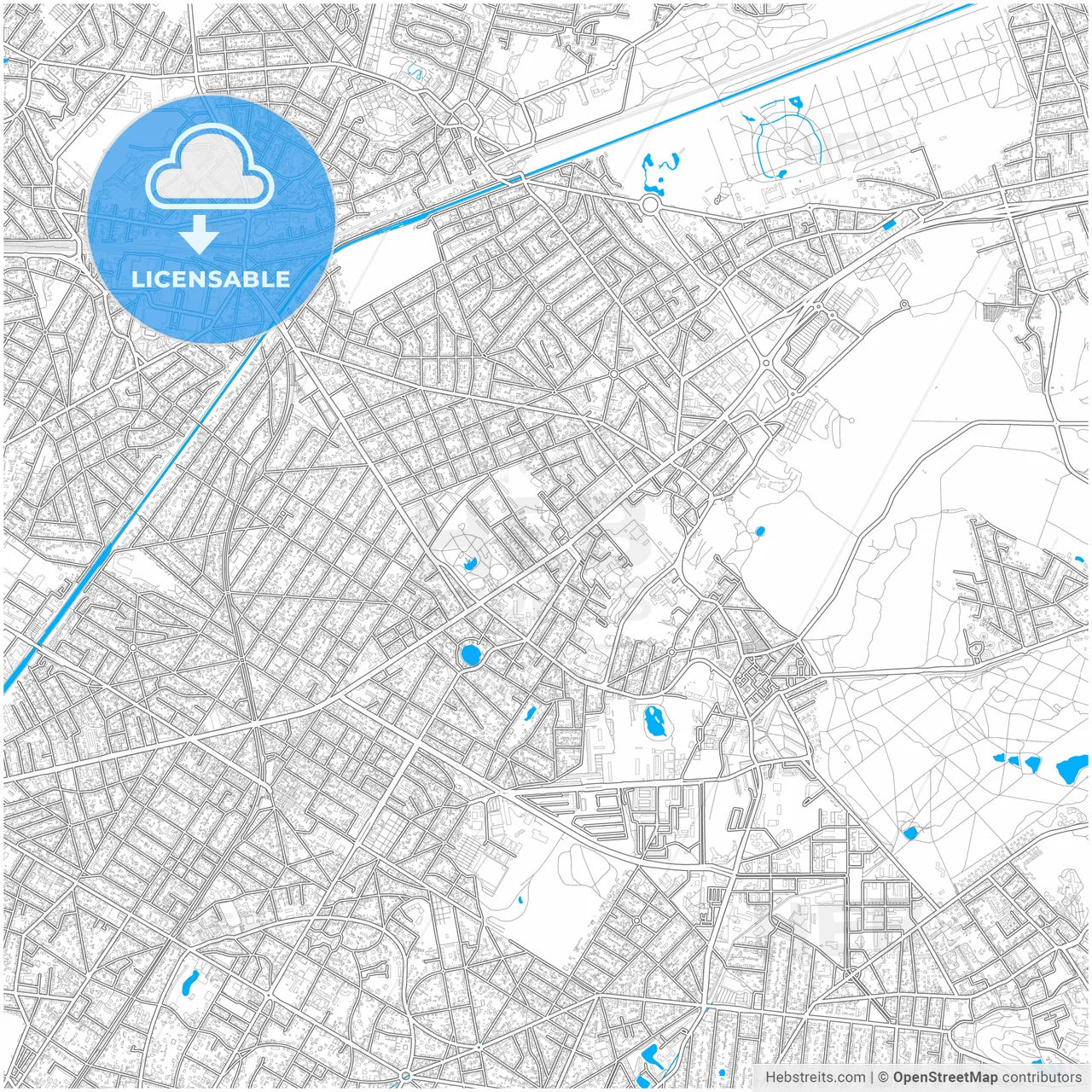 Livry-Gargan, Seine-Saint-Denis, France, city map with high resolution roads.