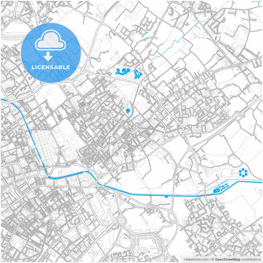 Wattrelos, Nord, France, city map with high resolution roads.