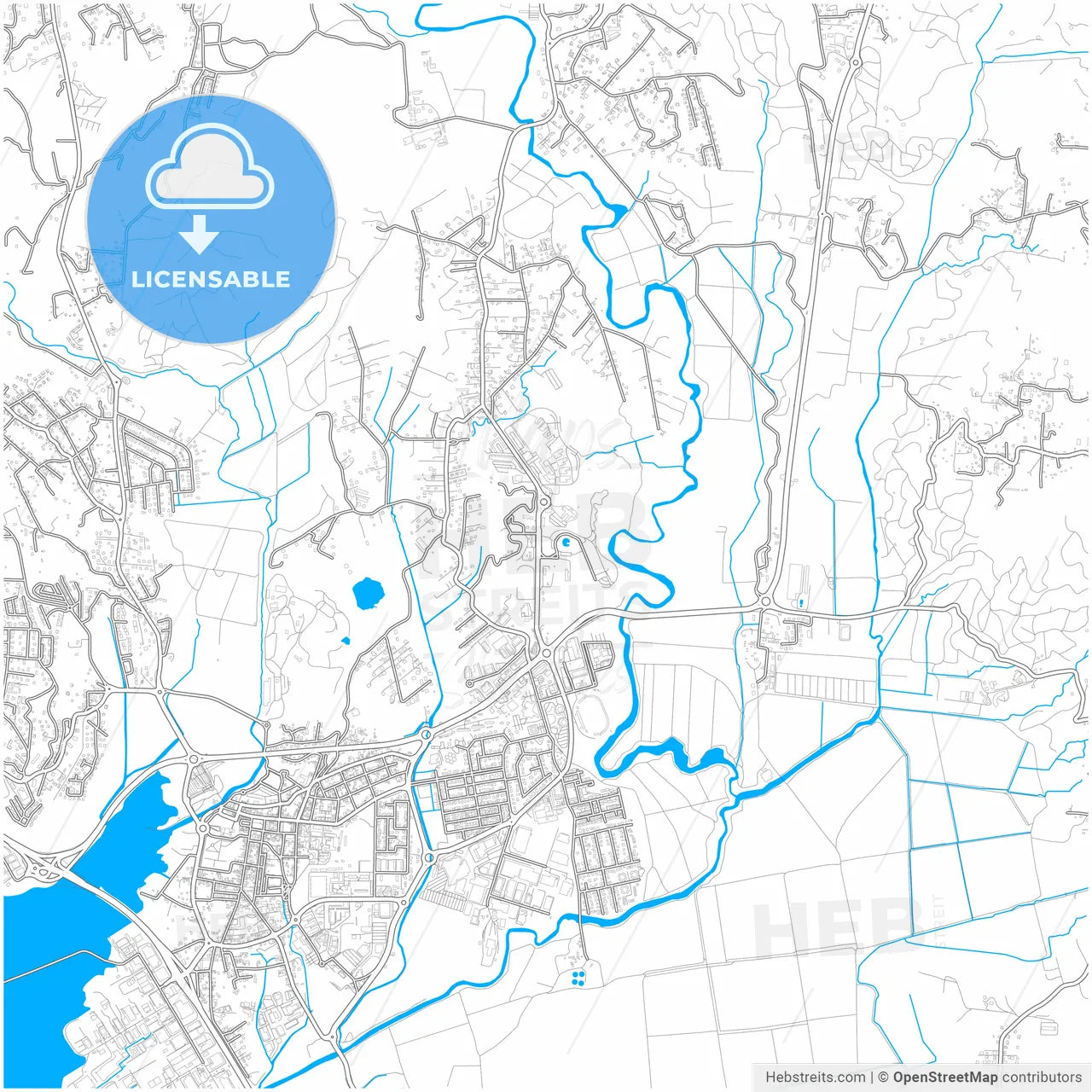 Le Lamentin, Martinique, France, city map with high resolution roads.